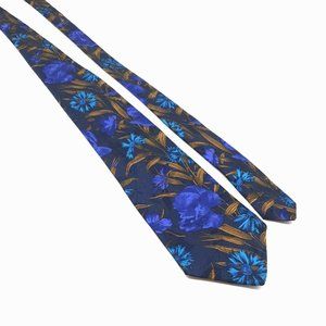 Portofino Collection Mens Dress Tie Suit Imported Silk Made In USA Blue Floral